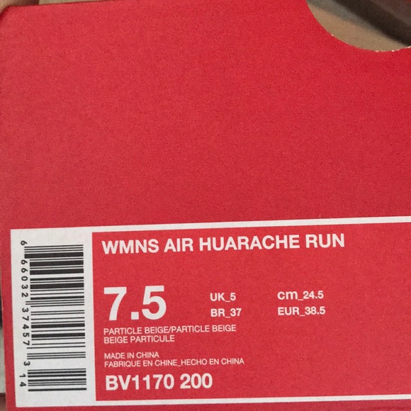 Nike Huarache Run Particle Beige Peach W AUTHENTIC - Picture 8 of 8